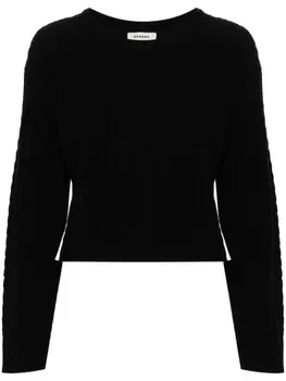 SANDRO джемпер фактурной вязки со складками, черный