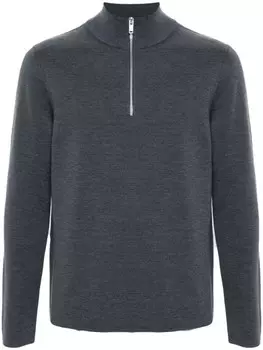 SANDRO джемпер из шерсти мериноса с высоким воротником, серый