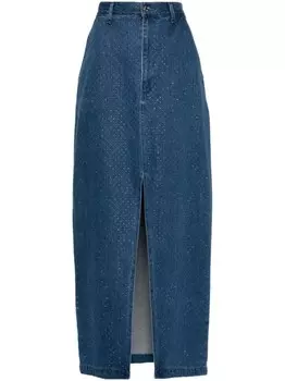 SANDRO джинсовая юбка со стразами, синий