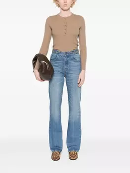 SANDRO джинсы с нашивкой-логотипом, синий