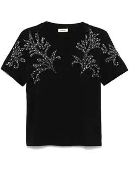 SANDRO футболка с бисером, черный