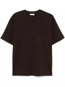 SANDRO футболка с цветочной аппликацией, коричневый