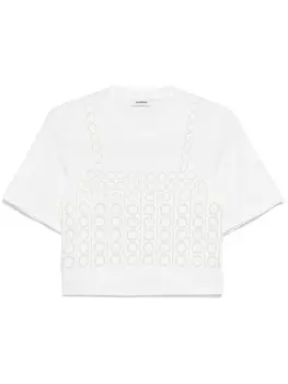 SANDRO футболка с искусственным жемчугом, белый