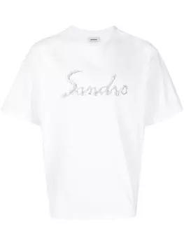 SANDRO футболка с логотипом, белый