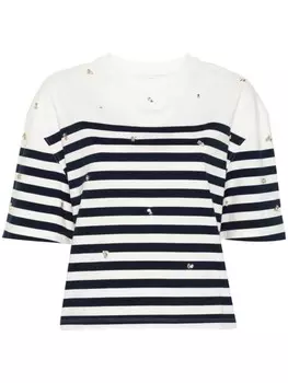 SANDRO футболка с отделкой из страз в стиле «Сейлор», синий