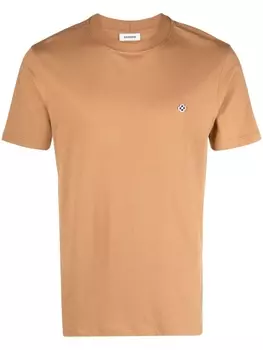 SANDRO футболка с вышивкой Cross, коричневый