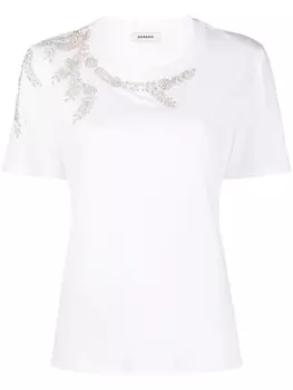 SANDRO футболка со стразами, белый