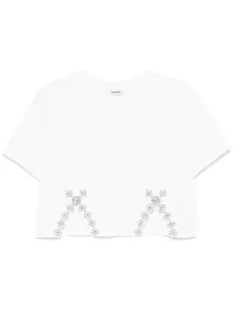 SANDRO футболка со стразами, белый