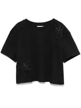 SANDRO футболка со стразами, черный