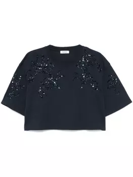 SANDRO футболка со стразами, синий