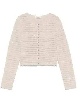 SANDRO кардиган с кристаллами, нейтральный