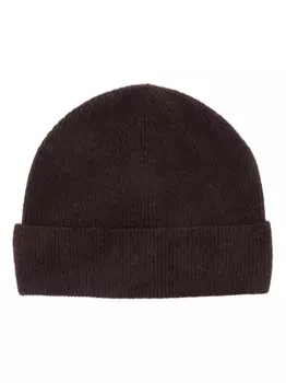 SANDRO кашемировая шапка бини в рубчик, коричневый