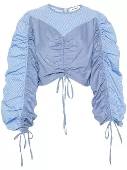 SANDRO клетчатая блузка с кулиской, синий