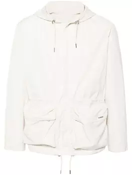 SANDRO куртка с капюшоном и логотипом, нейтральный цвет