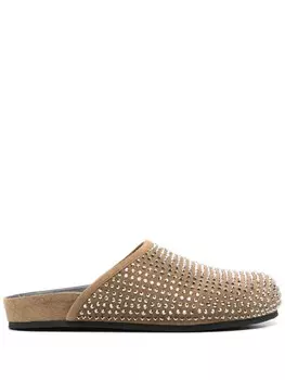 SANDRO мюли со стразами, зеленый