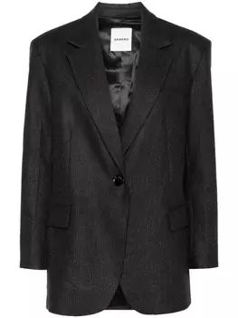 SANDRO однобортный пиджак в тонкую полоску, коричневый