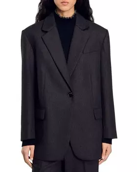 Sandro Petra Блейзер в тонкую полоску, коричневый