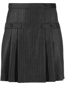 SANDRO pinstripe pleated skirt, серый