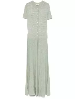 SANDRO платье макси рыхлой вязки, зеленый
