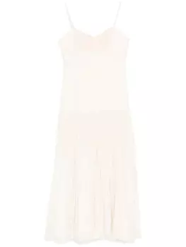 SANDRO платье макси со сборками, нейтральный