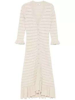 SANDRO платье миди с кристаллами, нейтральный