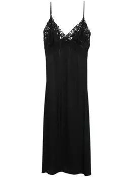 SANDRO платье миди с вышивкой, черный