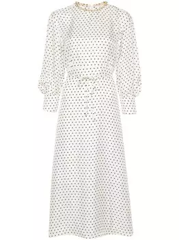 SANDRO платье миди в горох, нейтральный цвет