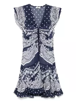 SANDRO платье мини с принтом пейсли, синий