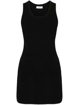 SANDRO платье мини в рубчик с логотипом, черный