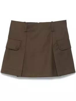 SANDRO плиссированная мини-юбка, коричневый