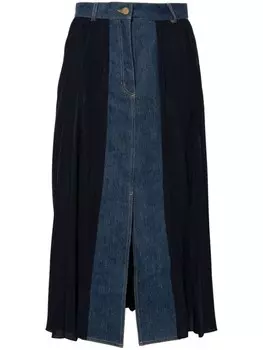 SANDRO плиссированная юбка миди, синий