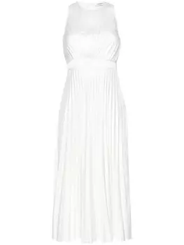 SANDRO плиссированное атласное платье, белый