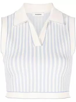 SANDRO полосатая рубашка поло, белый