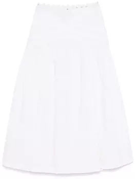 SANDRO поплиновая юбка миди, белый