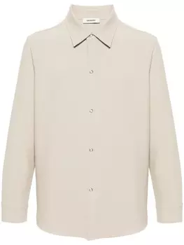 SANDRO рубашка из джерси с длинными рукавами, нейтральный цвет