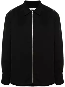 SANDRO рубашка на молнии с классическим воротником, черный