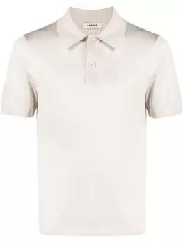 SANDRO рубашка поло из ткани пике, нейтральный цвет