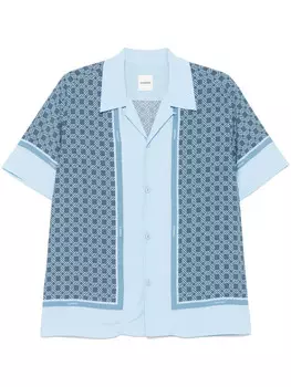 SANDRO рубашка с короткими рукавами и узором, синий