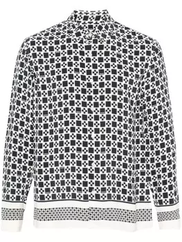SANDRO рубашка с квадратным крестообразным узором, синий