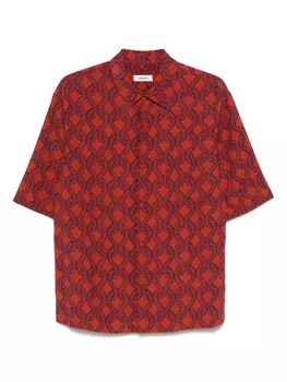 SANDRO рубашка с принтом, оранжевый