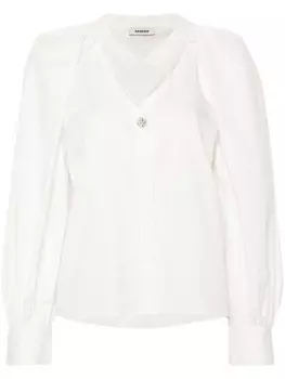 SANDRO рубашка со складками, белый