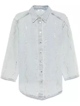 SANDRO рубашка со стразами, синий