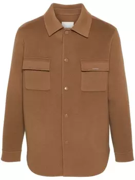 SANDRO шерстяная куртка с логотипом, коричневый