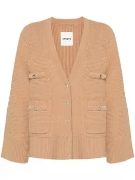 SANDRO шерстяной кардиган Martie, коричневый