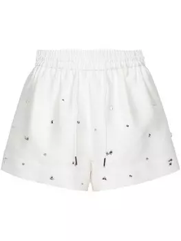 SANDRO шорты со стразами и кулиской, белый