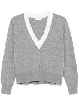 SANDRO свитер с V-образным вырезом, серый