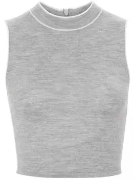 SANDRO топ с контрастной отделкой, серый