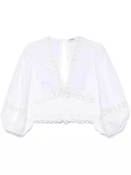 SANDRO топ с вырезами, белый