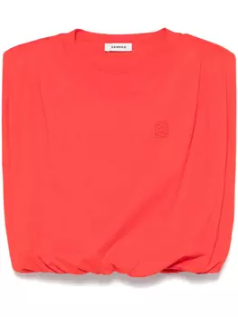 SANDRO топ с вышитым логотипом, красный