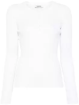 SANDRO топ в рубчик, белый